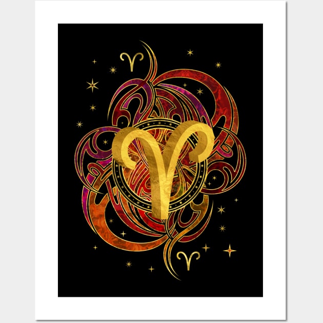 Aries Zodiac Sign Fire element Wall Art by Nartissima